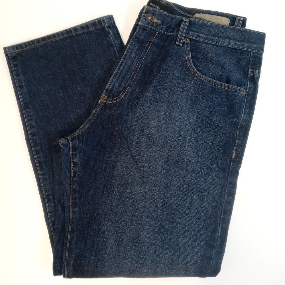 Calvin Klein Jeans Relaxed Straight Leg Dark Wash Blue Denim Jeans Men's Size 38